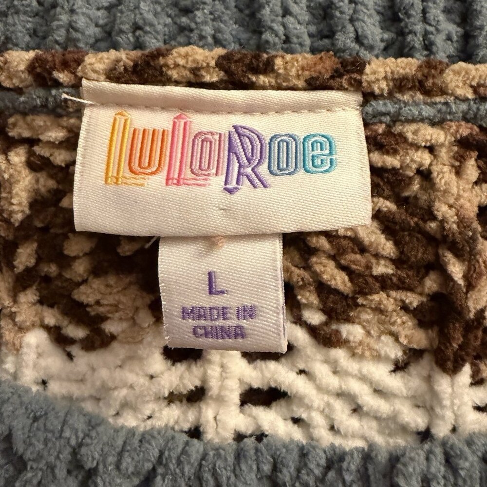 LuLaRoe Britney Chunky Knit‎ Colorblock Sweater – Size L - Picture 5 of 9